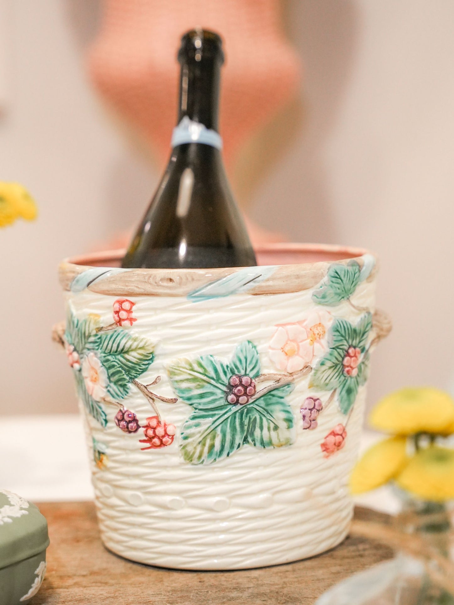 1980s Majolica Planter