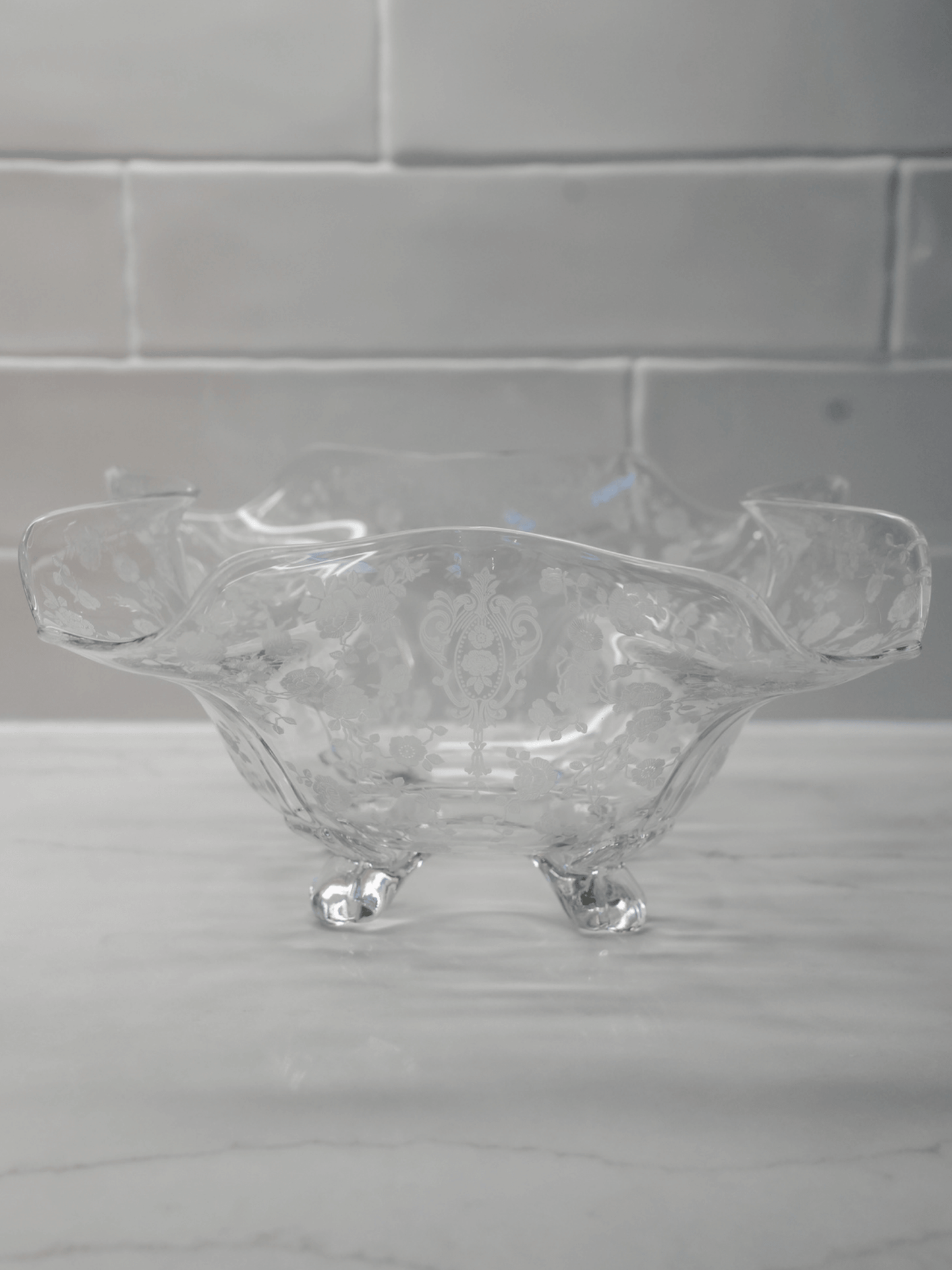 Cambridge Rose Point Footed Bowl