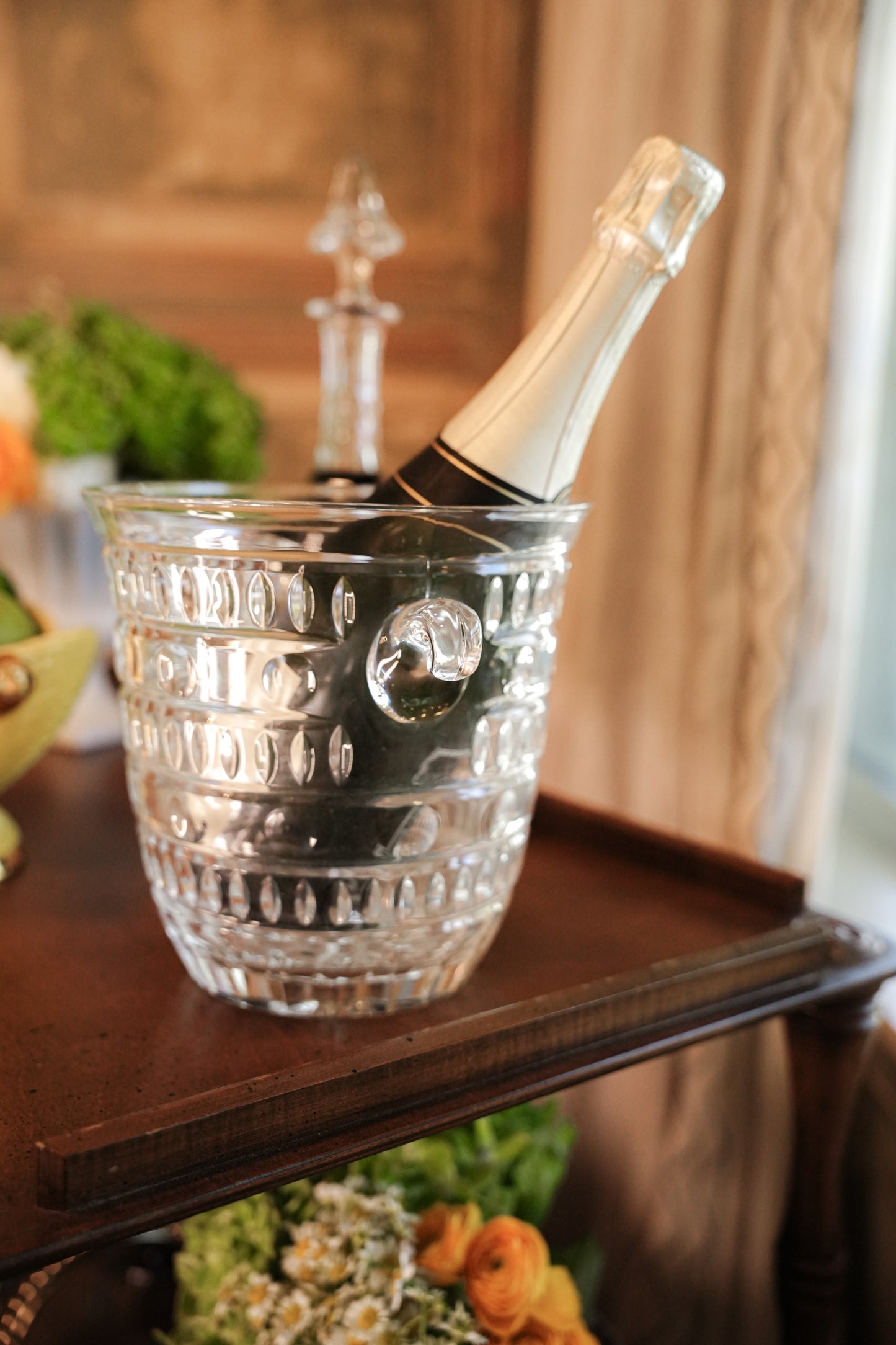 Mid-century Crystal Ice Bucket