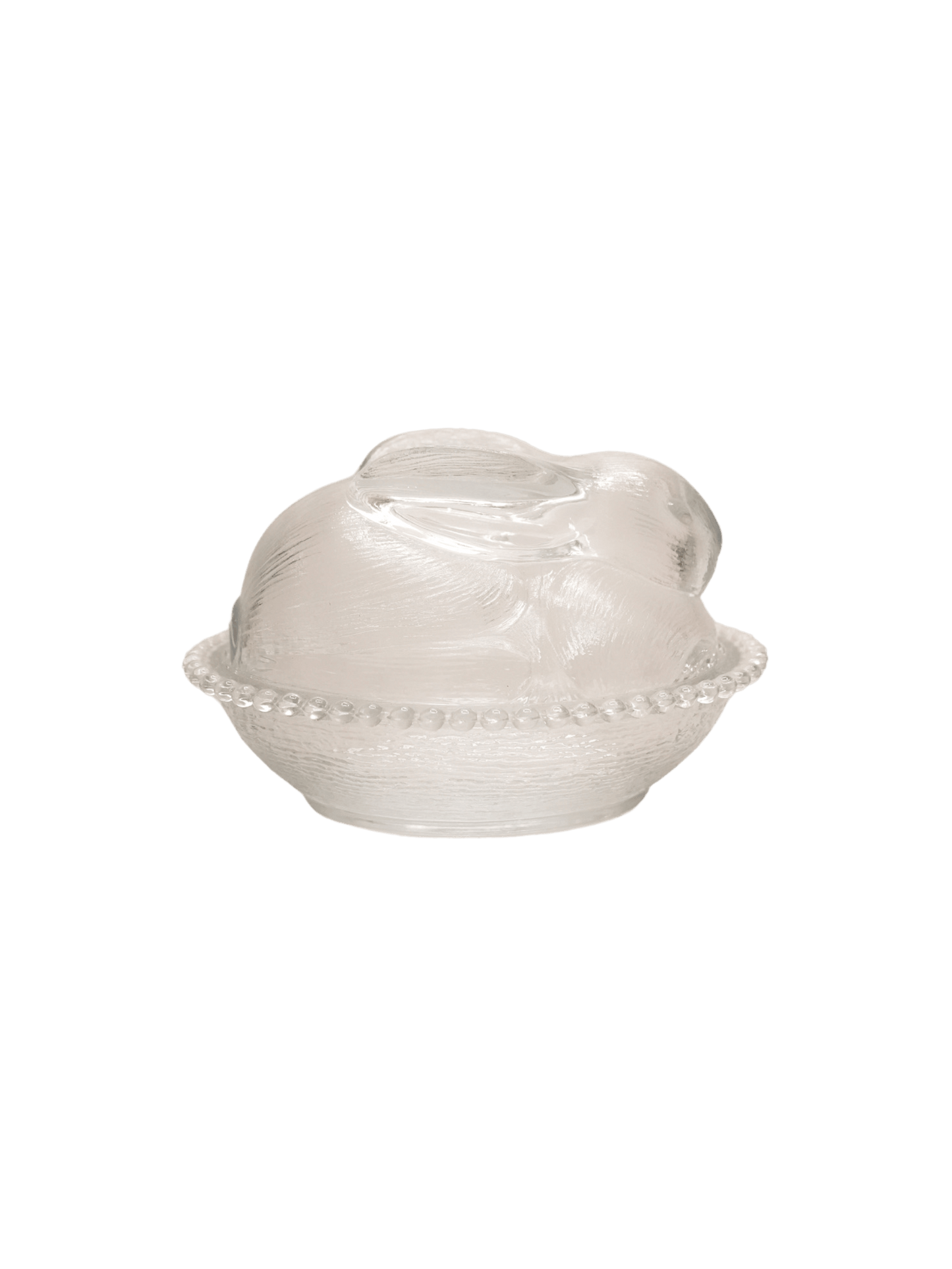 Large Glass Bunny Dish