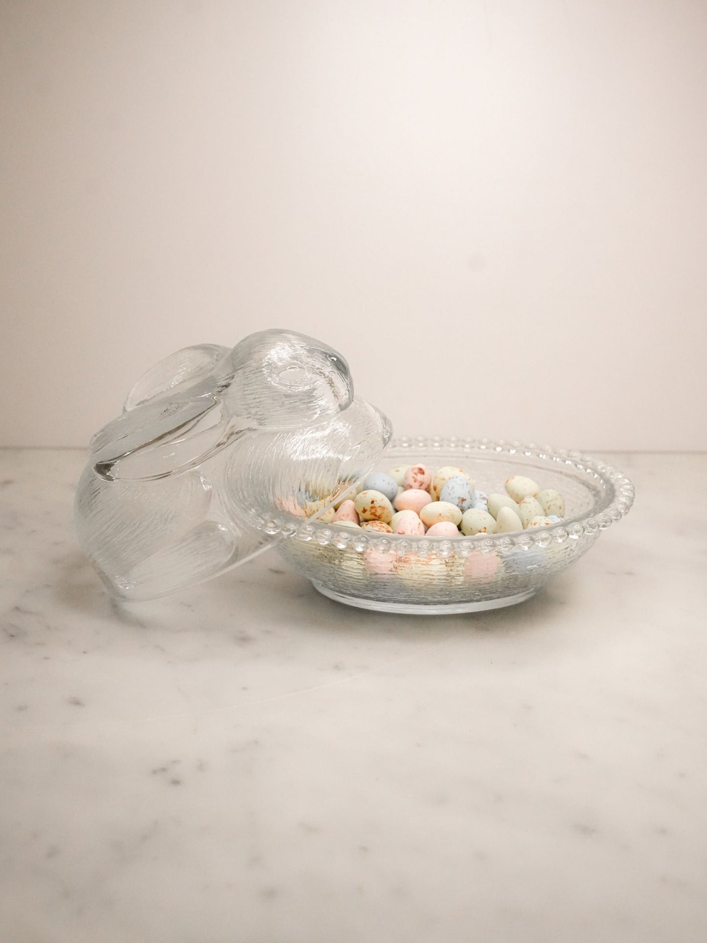Large Glass Bunny Dish