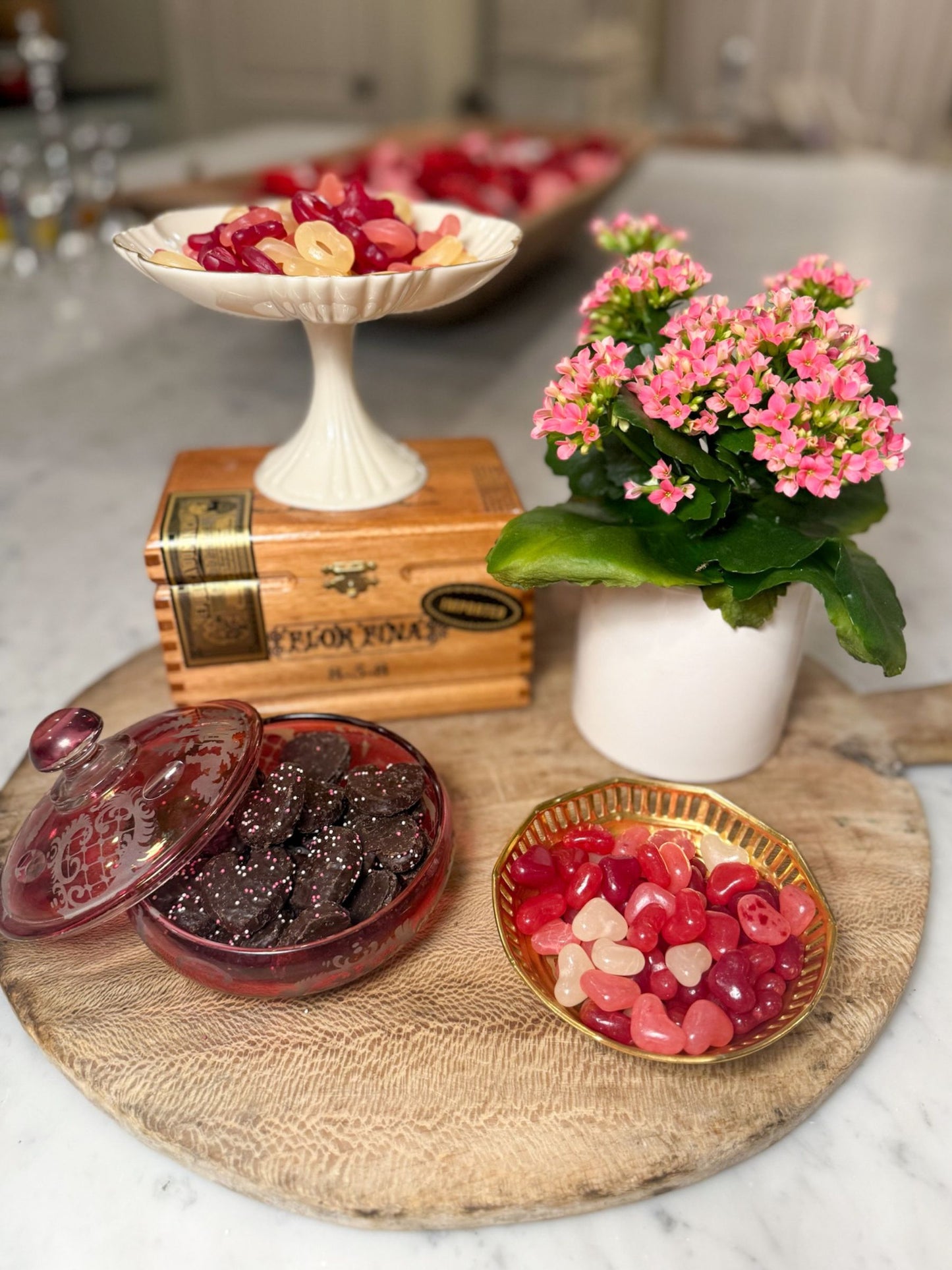 Scalloped china compote