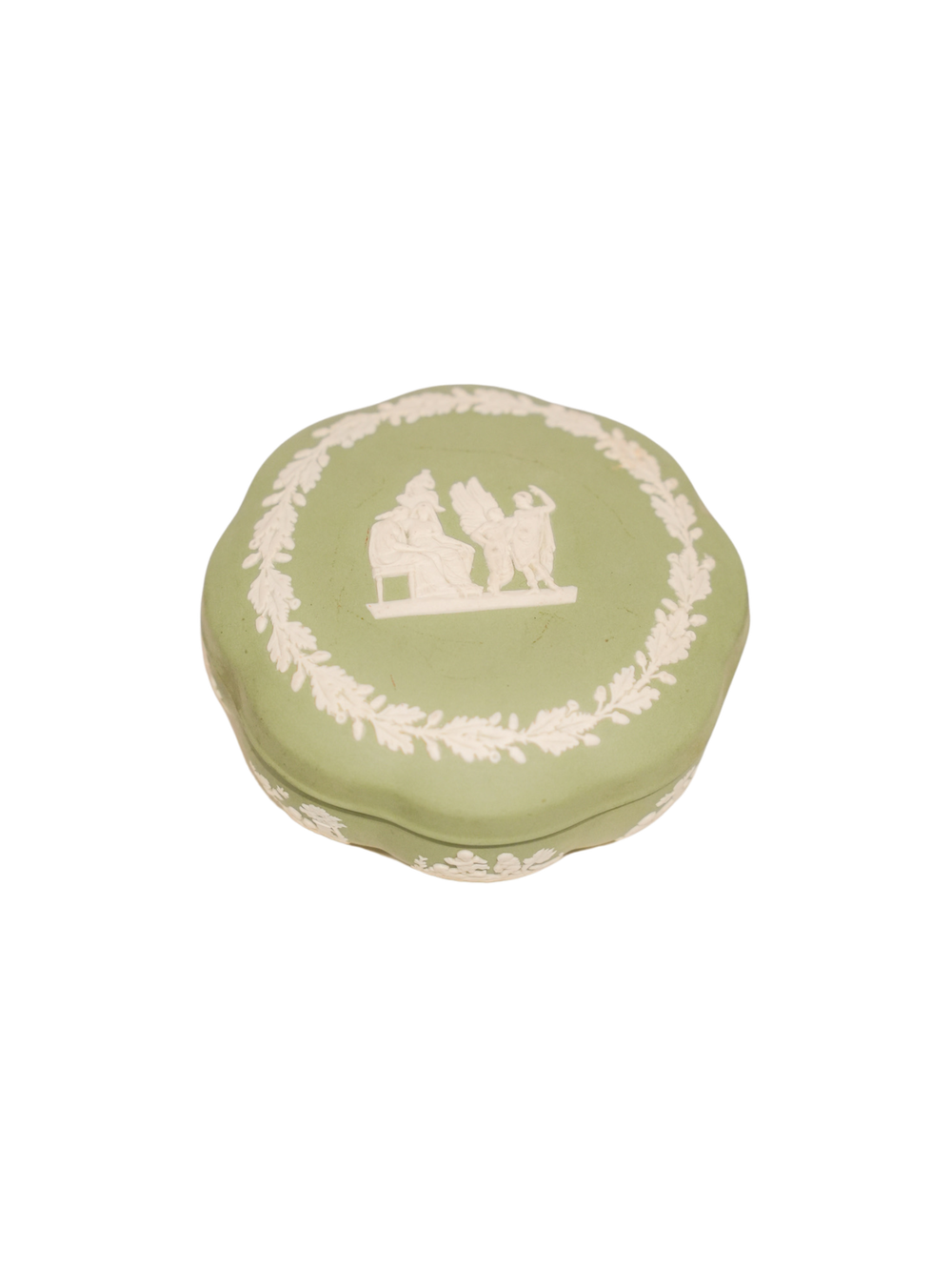 Vintage Wedgwood Green Trinket Box