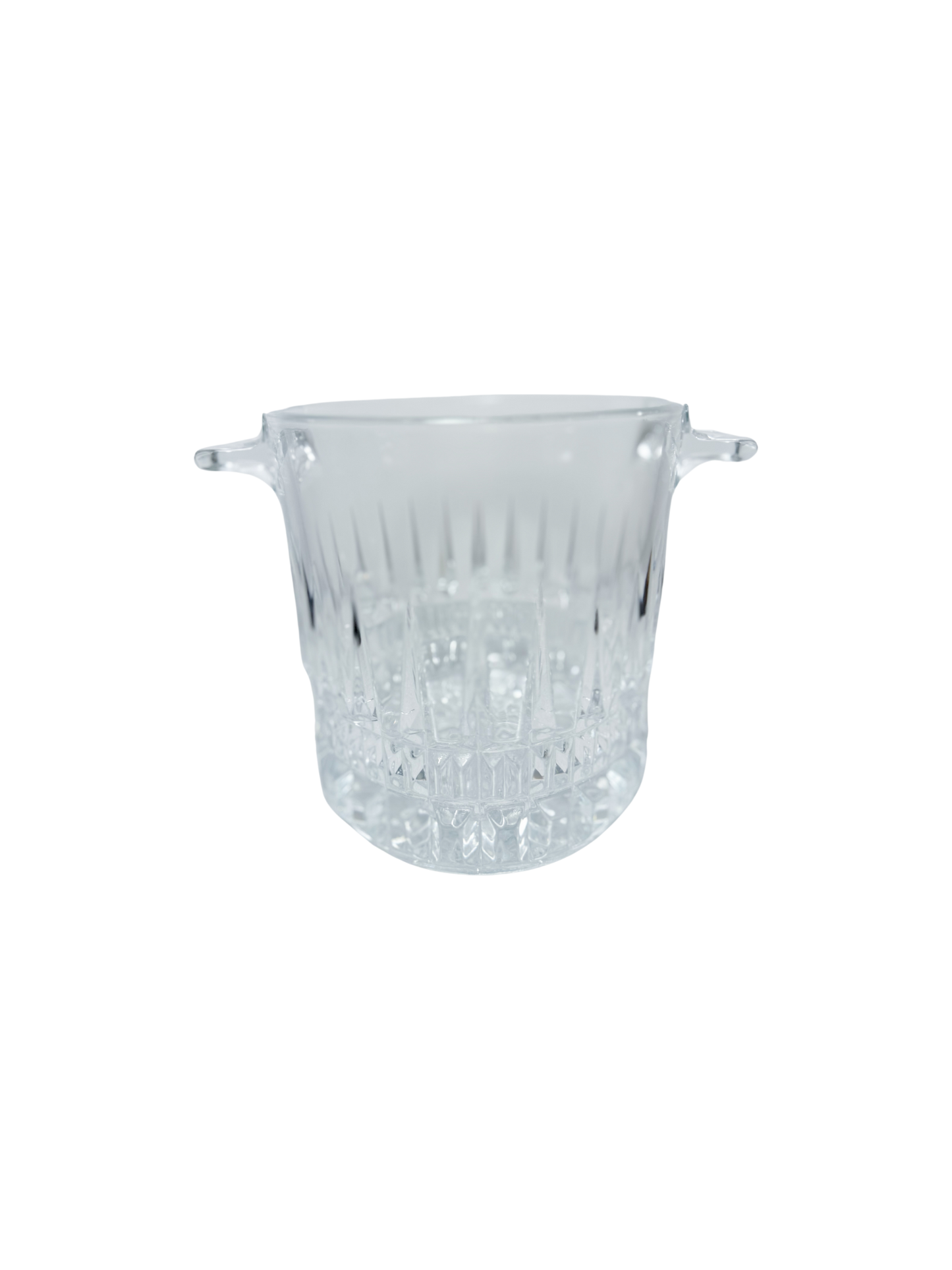 Small Cut Glass Ice Bucket with Handles