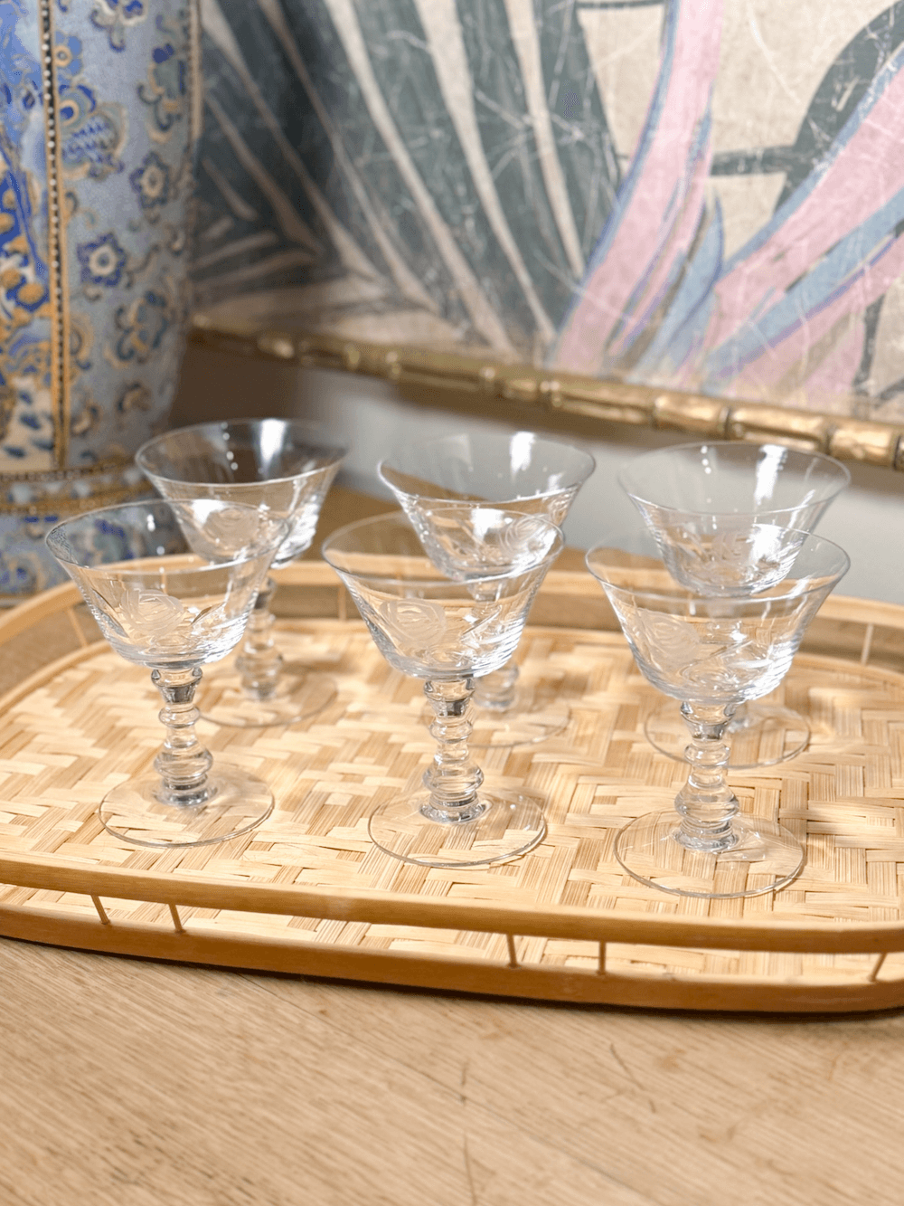 "Rose" Vintage Coupes - Set of Six