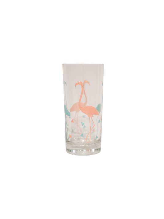 1980s Retro Flamingo Glasses - Set of 8