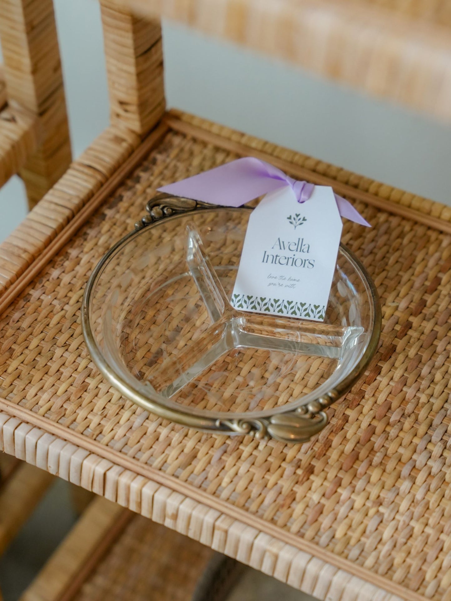 3 - Section Vintage Glass and Silver Dish