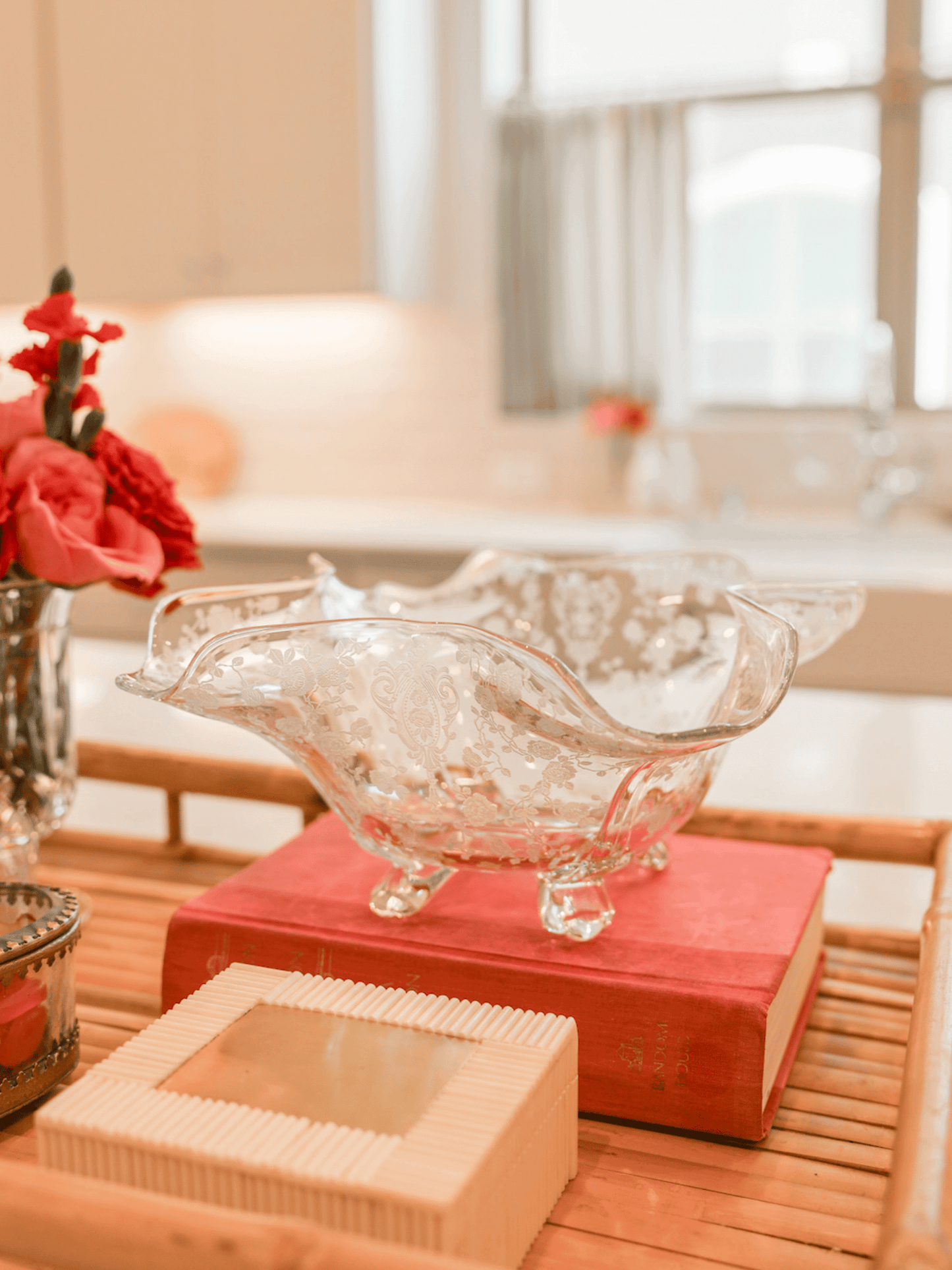 Cambridge Rose Point Footed Bowl