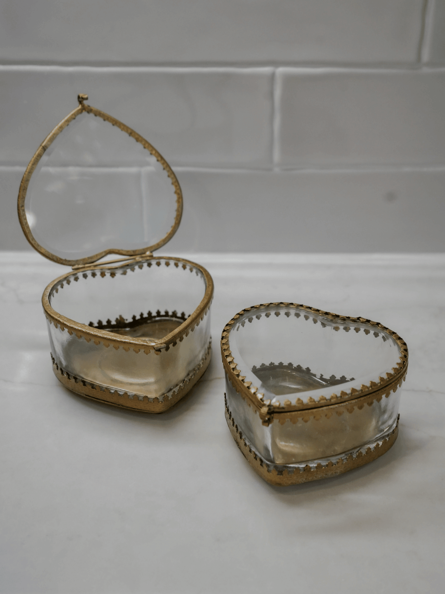 Heart Shaped Vintage Trinket Box