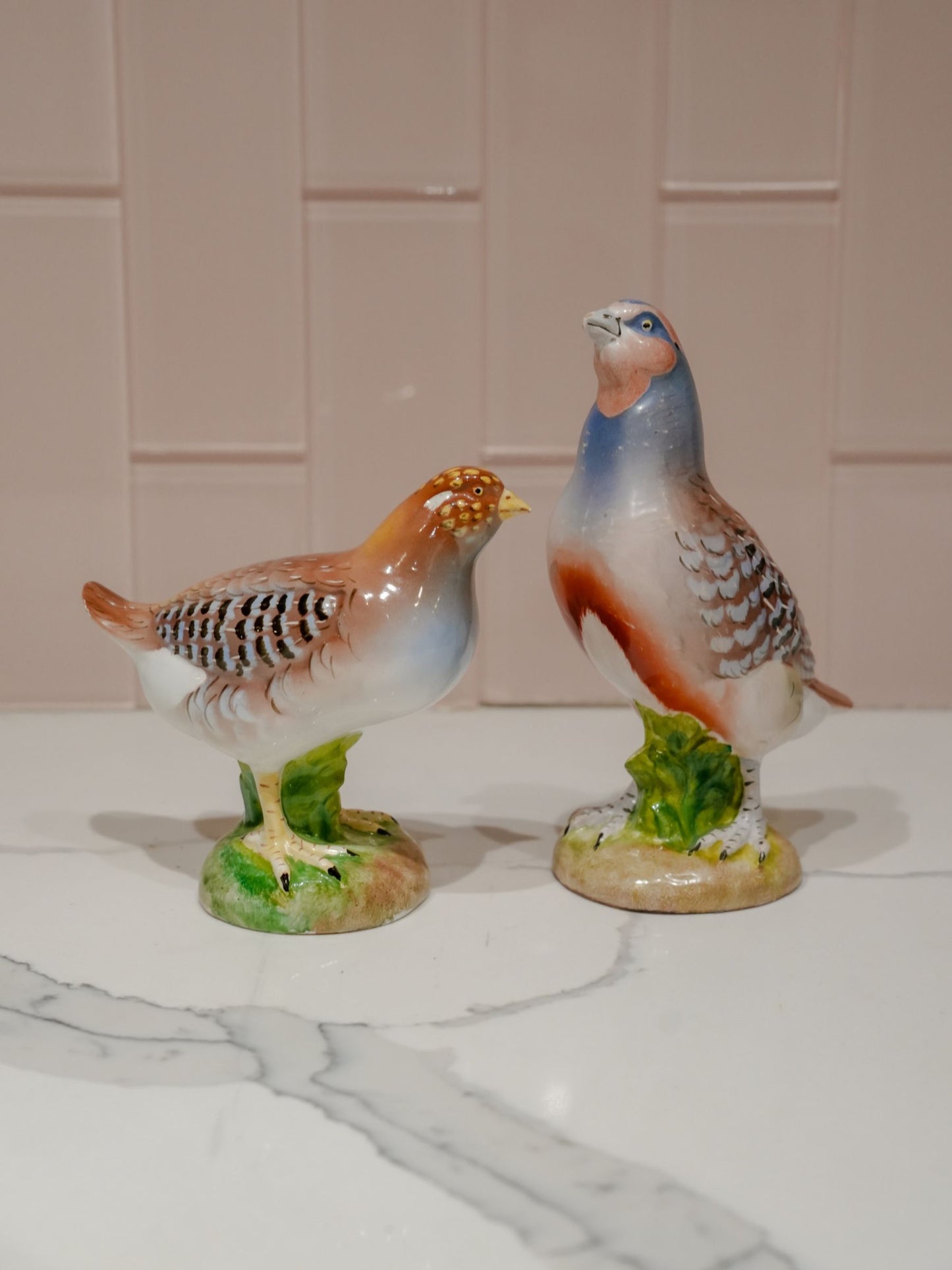 Italian Vintage Handpainted Set of Birds