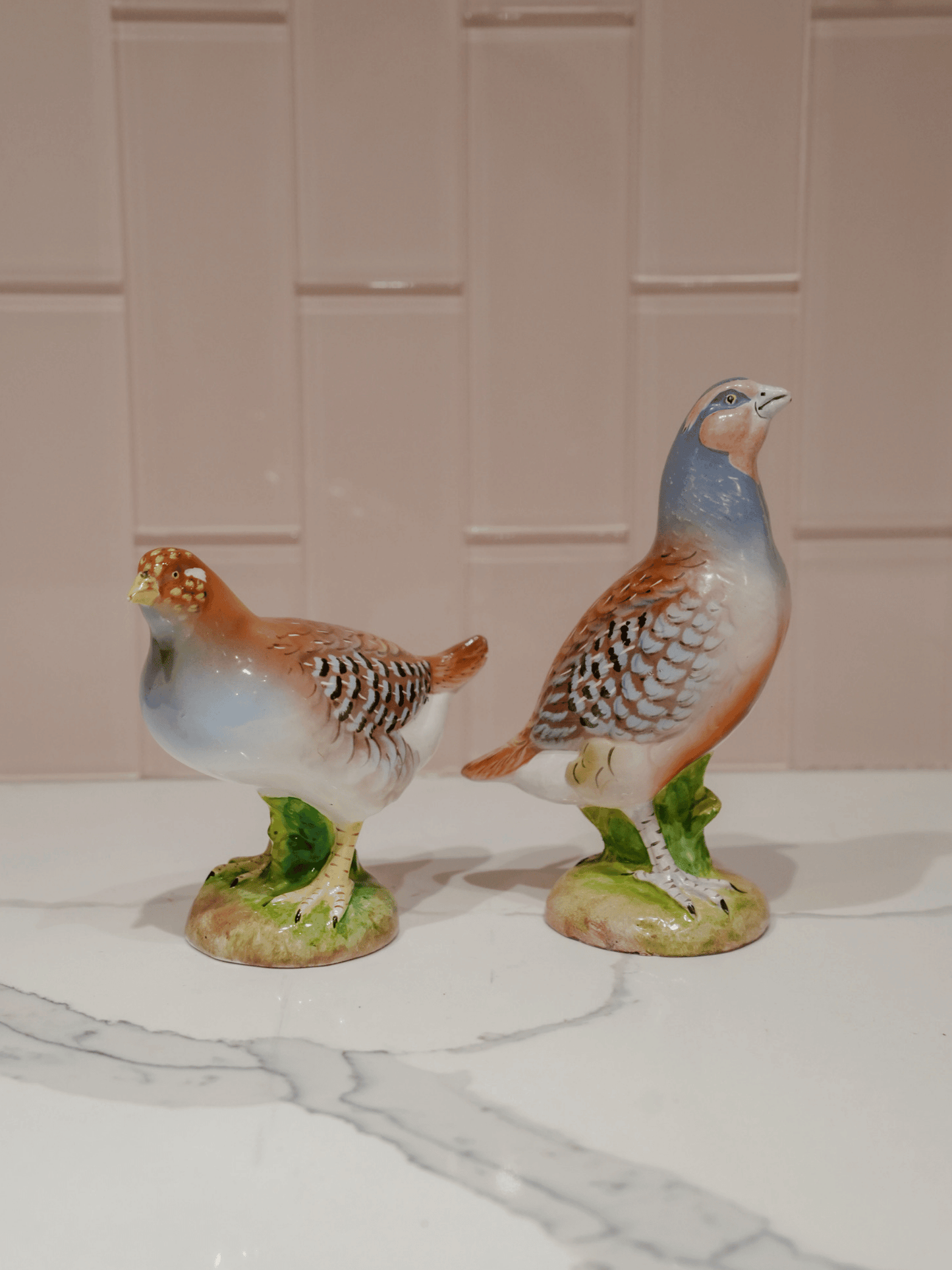 Italian Vintage Handpainted Set of Birds