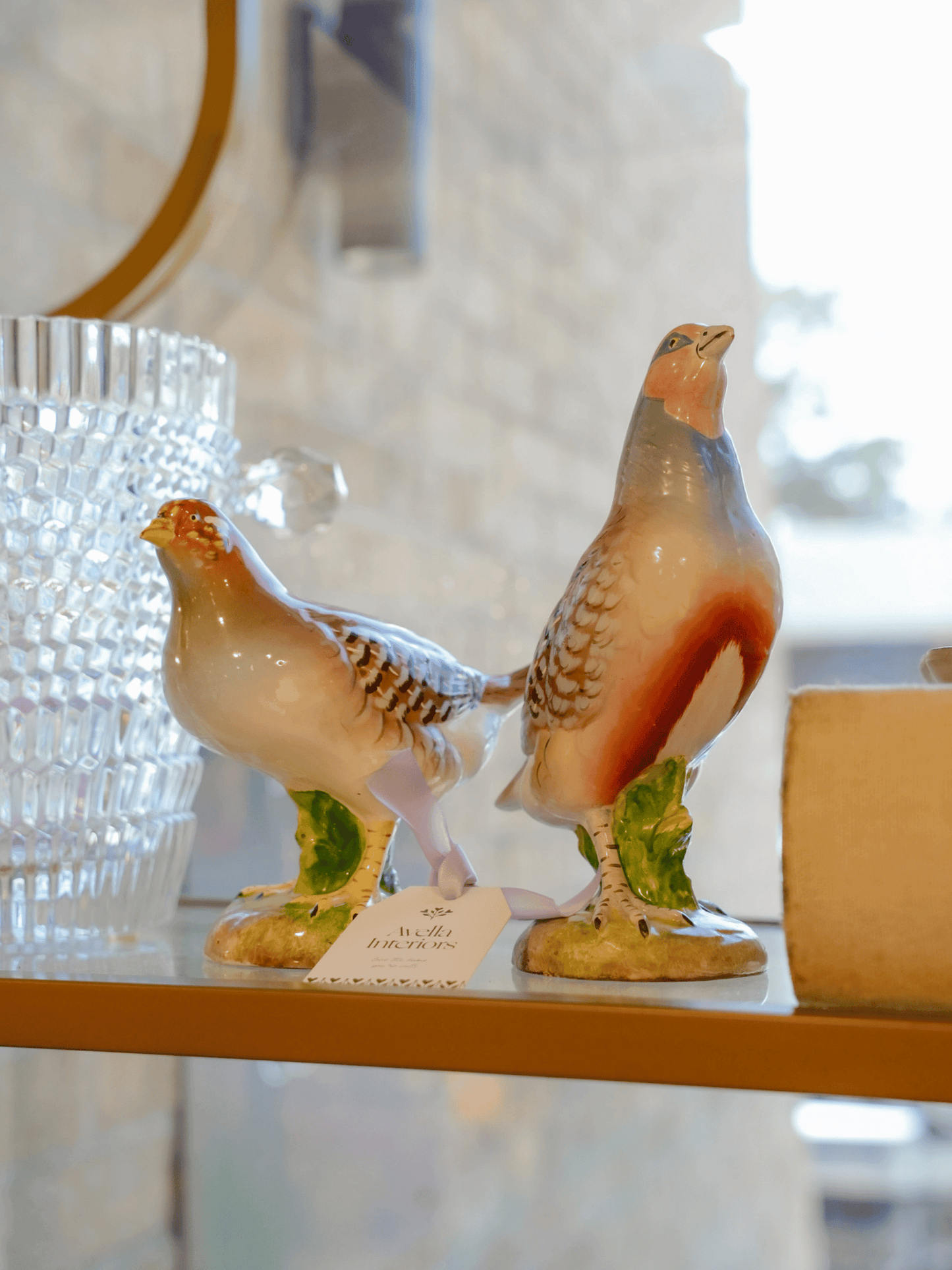 Italian Vintage Handpainted Set of Birds