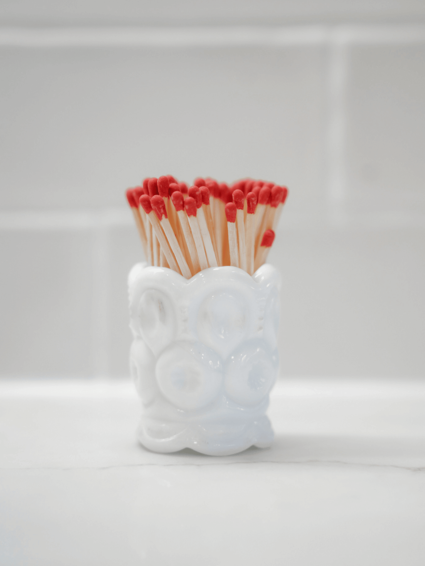 L.E. Smith Milk Glass "Moon & Stars" Holder