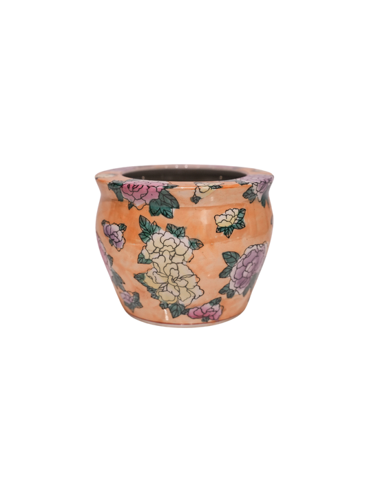 Orange Asian Inspired Vase/Planter