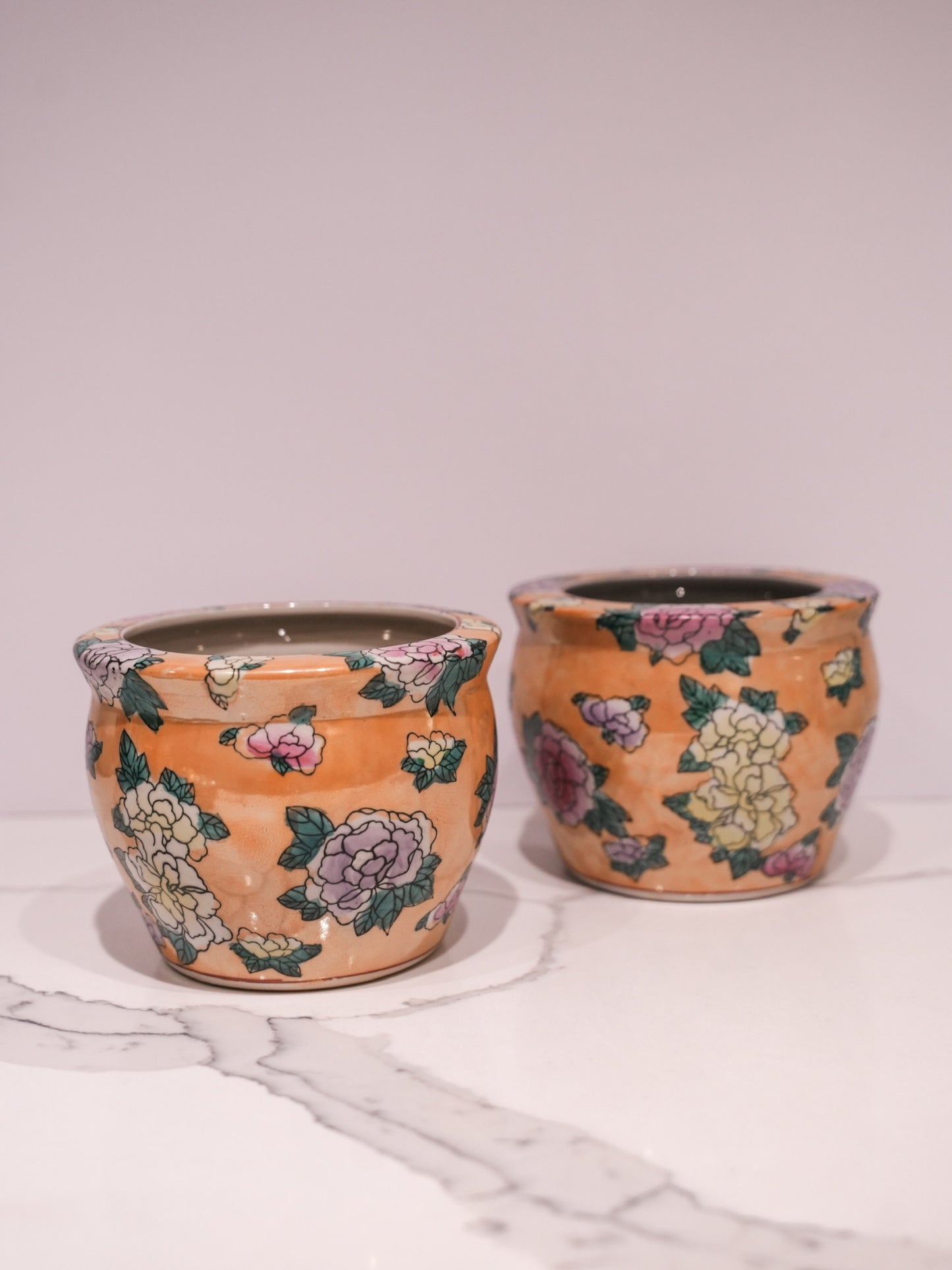 Orange Asian Inspired Vase/Planter