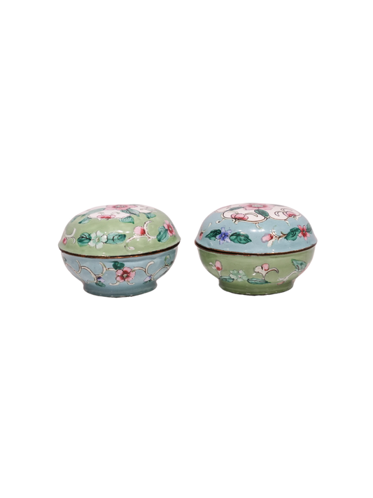 Peking Enamel Dishes with Lids