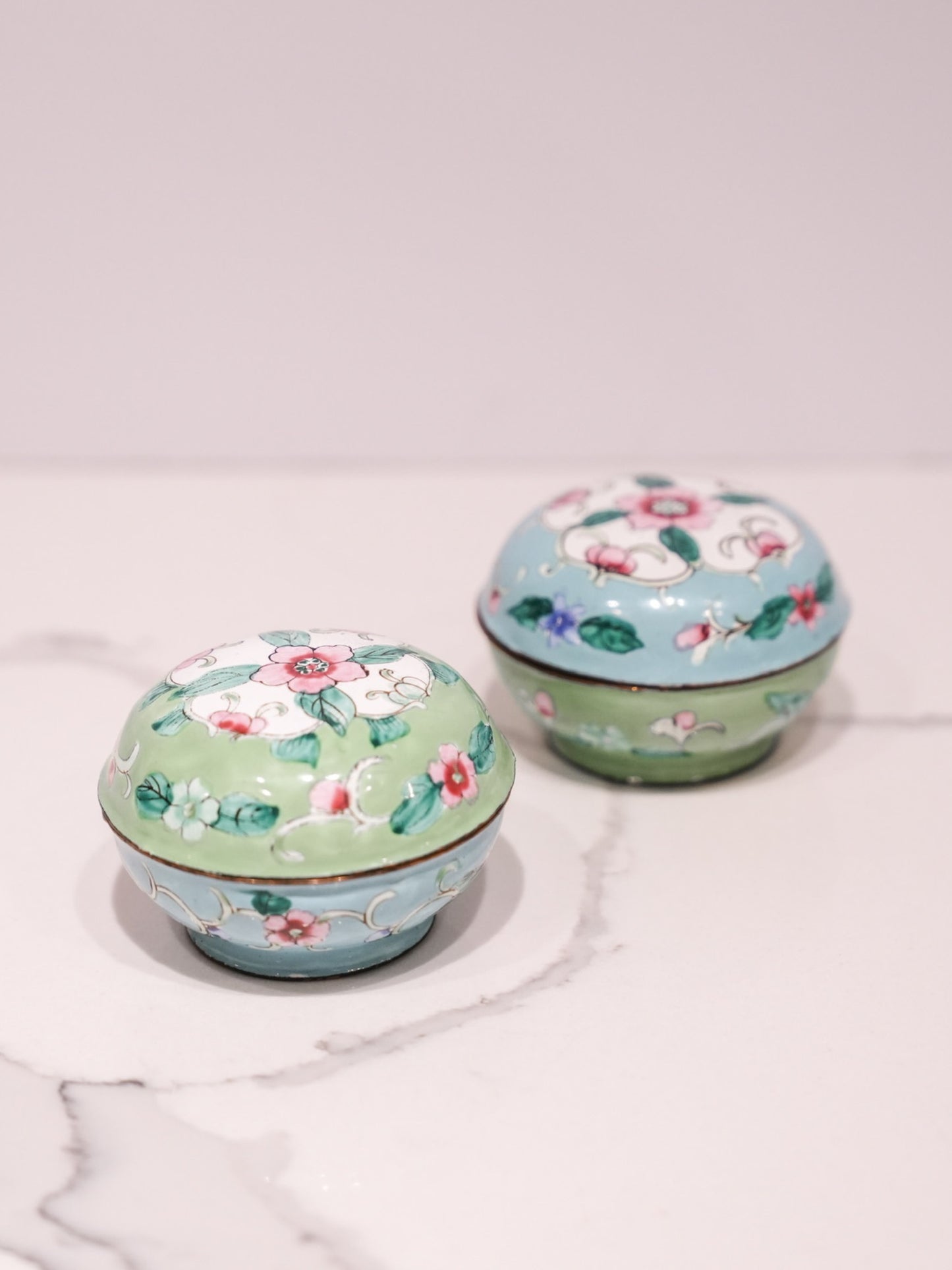 Peking Enamel Dishes with Lids