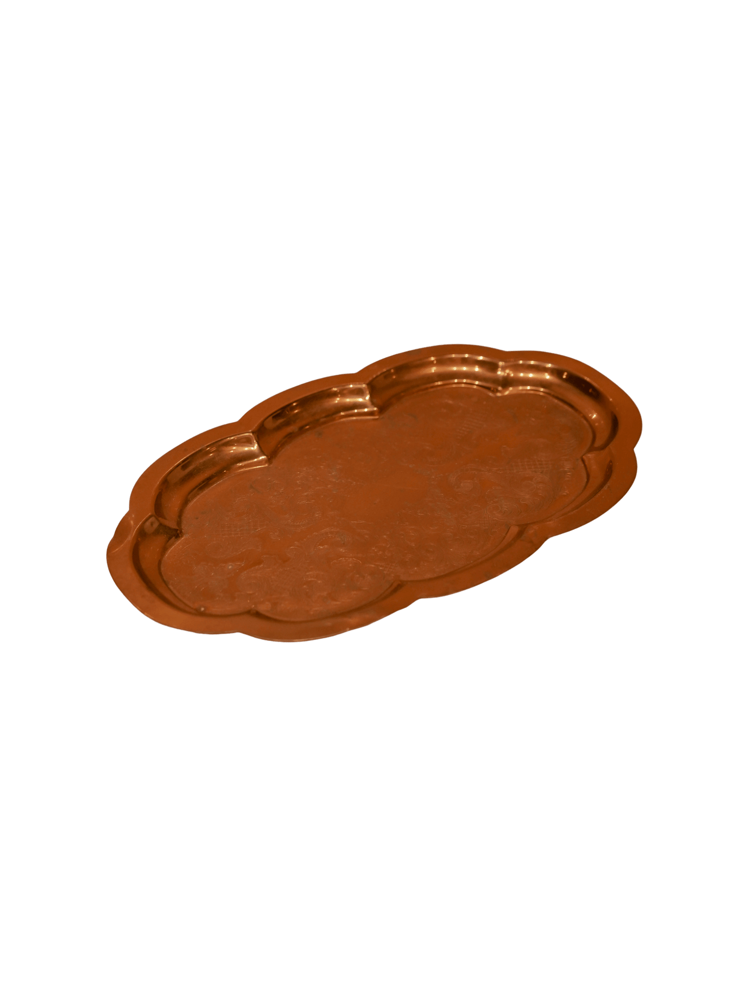 Small Copper Scalloped Tray