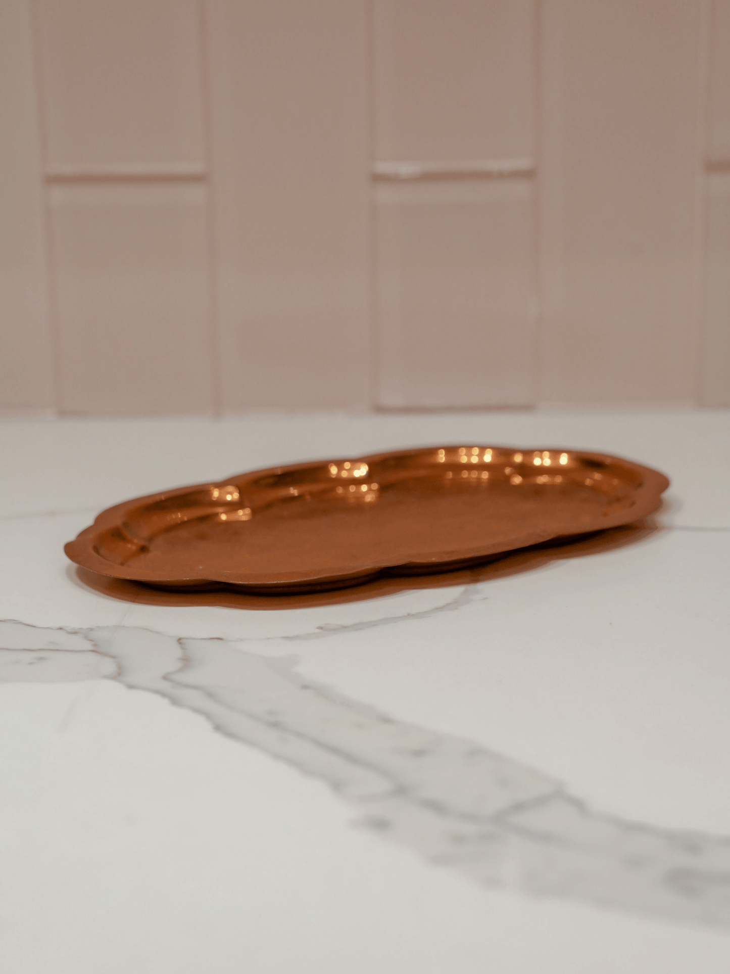 Small Copper Scalloped Tray