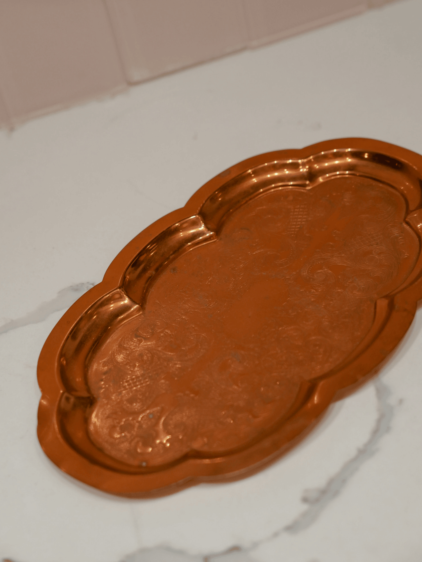Small Copper Scalloped Tray