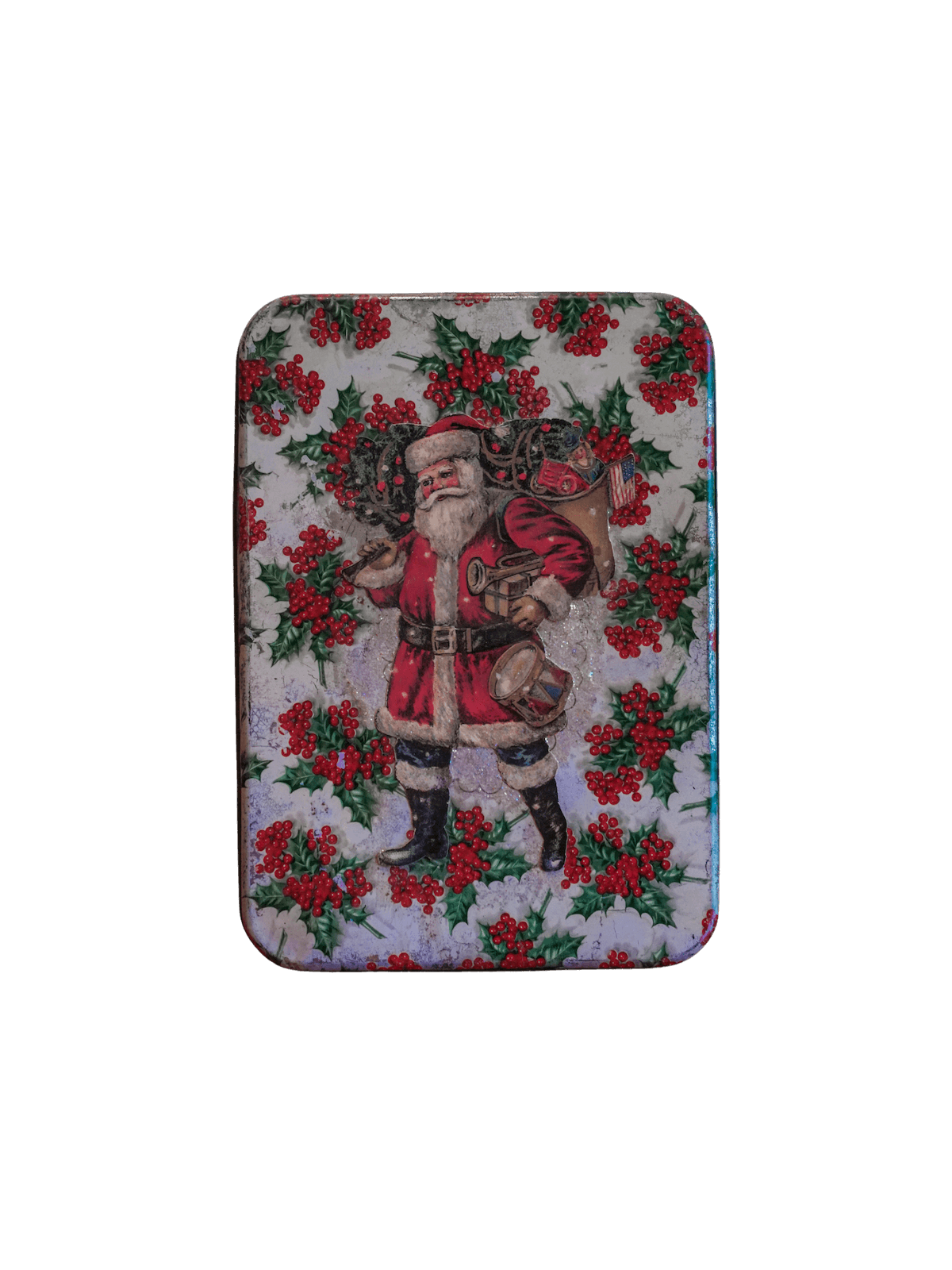 Vintage Christmas Tin with lid
