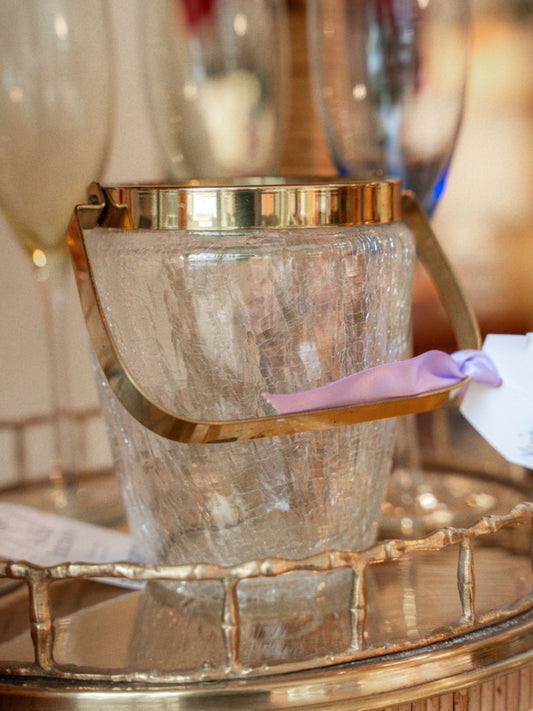 Vintage French Crackle Petite Ice Bucket
