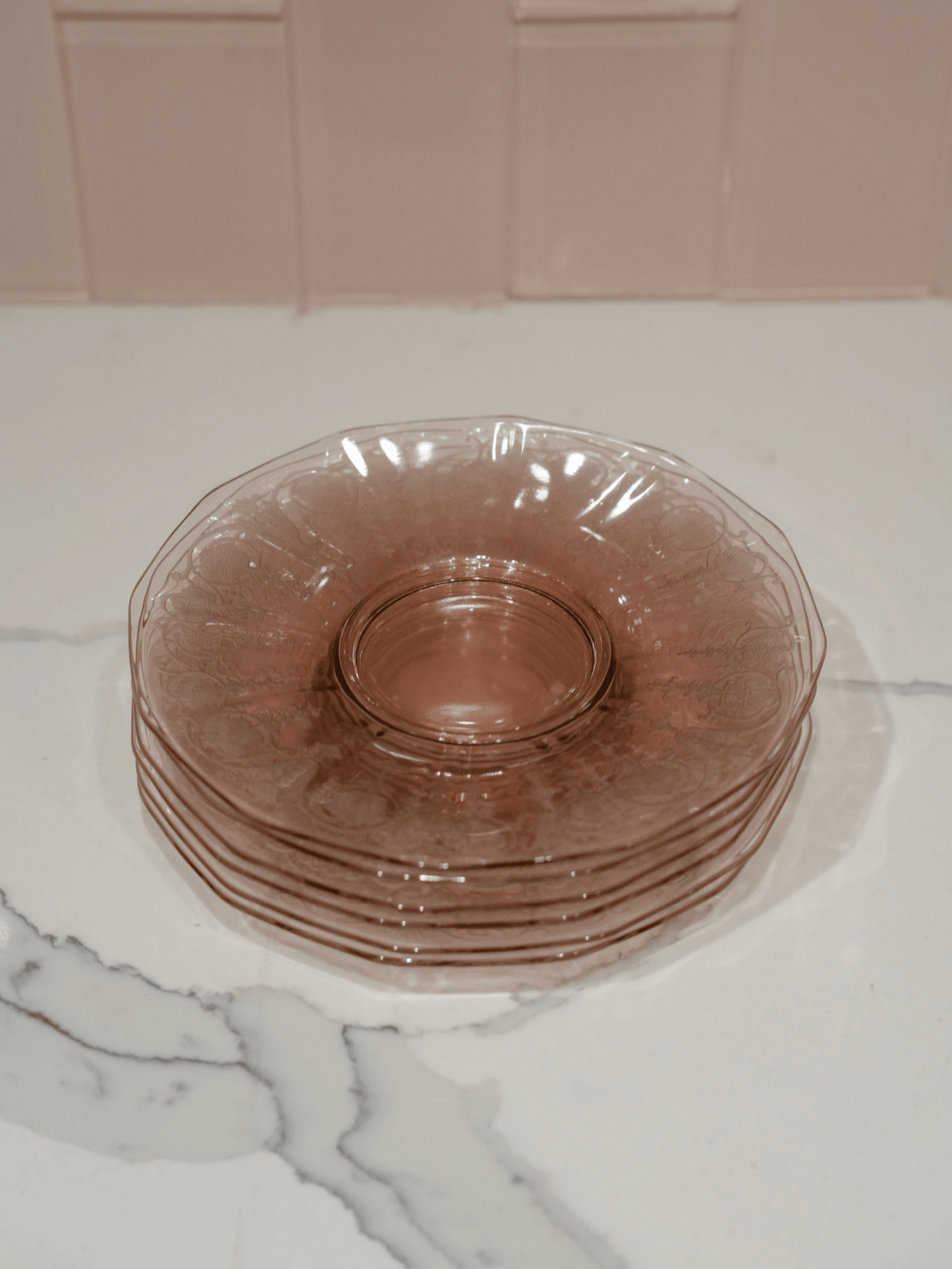 Vintage Glass Dessert Plates in Lavender