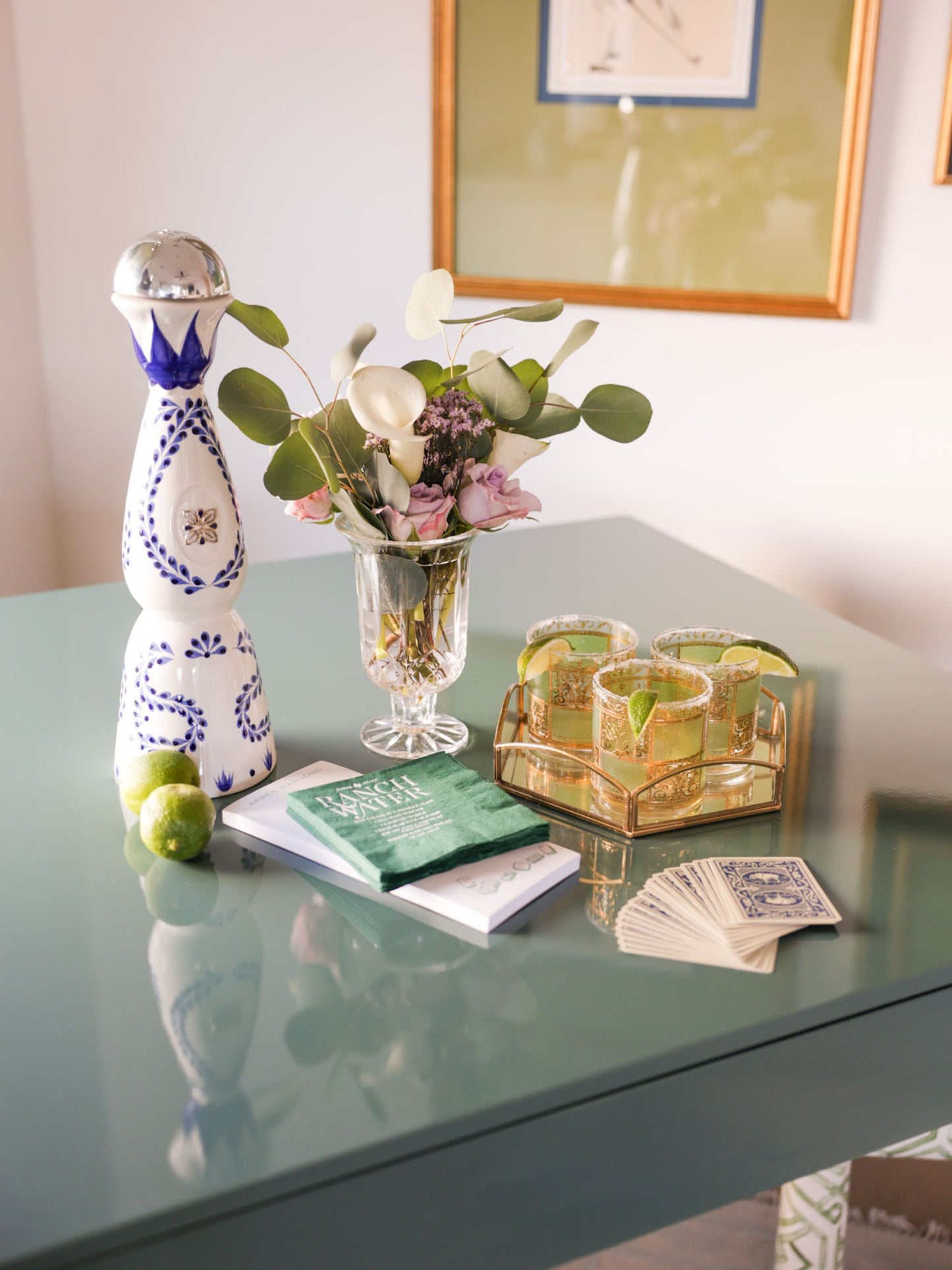 Vintage Green Culver Glasses