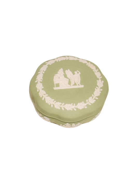 Vintage Wedgwood Green Trinket Box