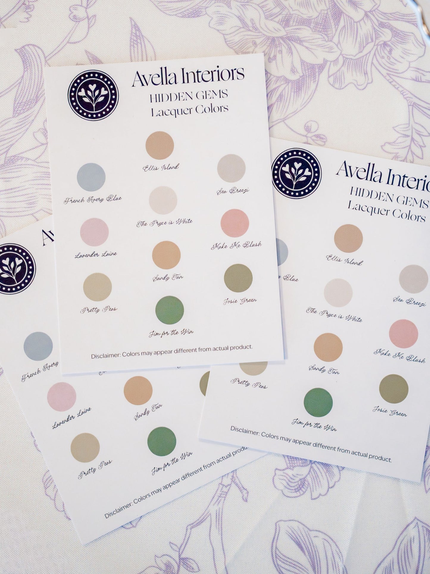 Hidden Gems Color Card